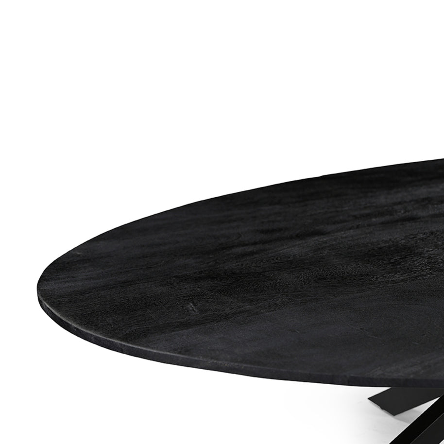 LABEL51 Eetkamertafels James - Zwart - Mangohout - 210 cm - Ovaal