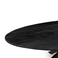 LABEL51 Eetkamertafels James - Zwart - Mangohout - 210 cm - Ovaal