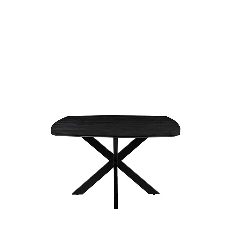 LABEL51 Eetkamertafels Blake - Zwart - Mangohout - 130 cm - Rond