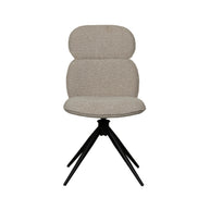 LABEL51 Eetkamerstoelen Finn - Naturel - Boucle - Zwart Metalen Frame