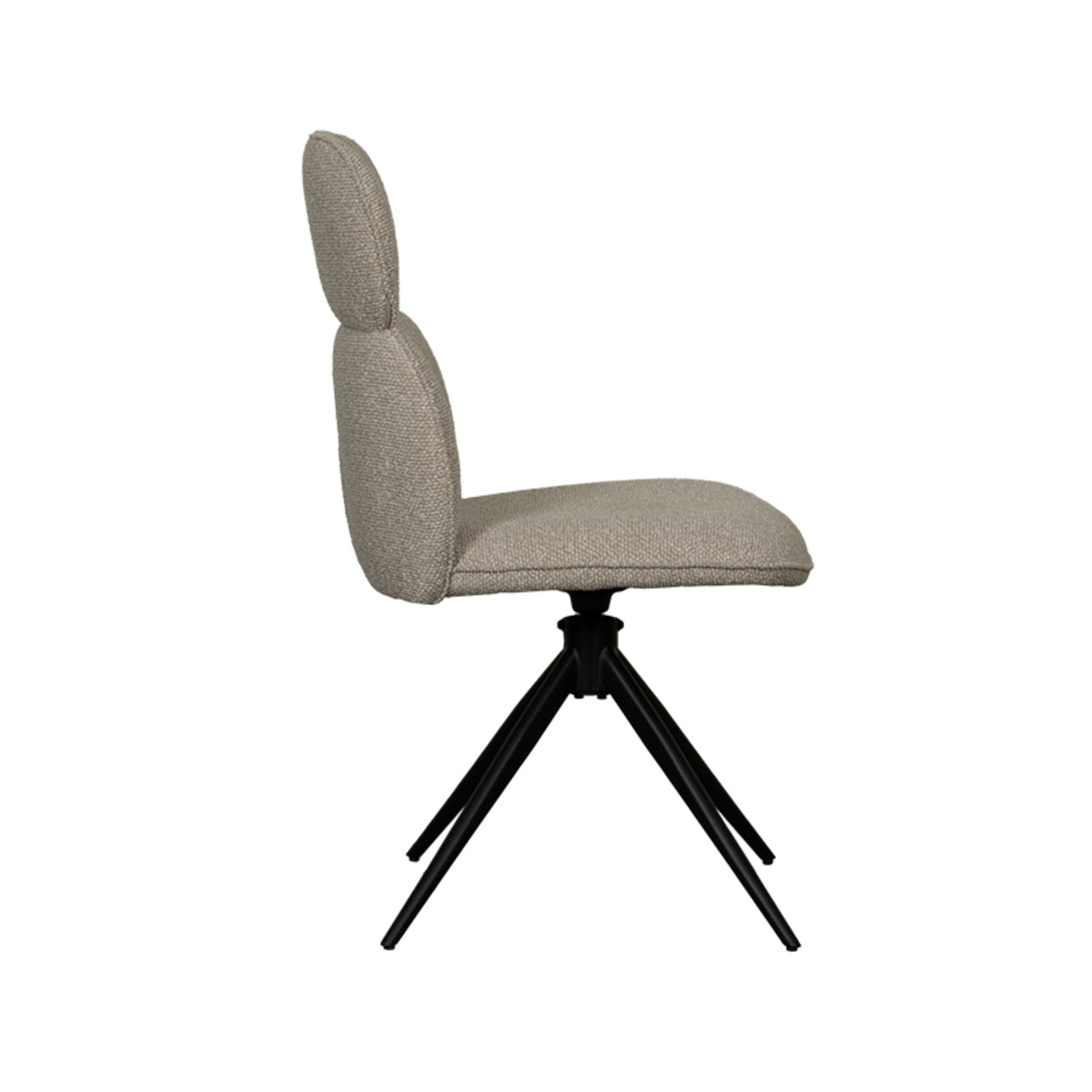 LABEL51 Eetkamerstoelen Finn - Naturel - Boucle - Zwart Metalen Frame