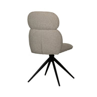 LABEL51 Eetkamerstoelen Finn - Naturel - Boucle - Zwart Metalen Frame