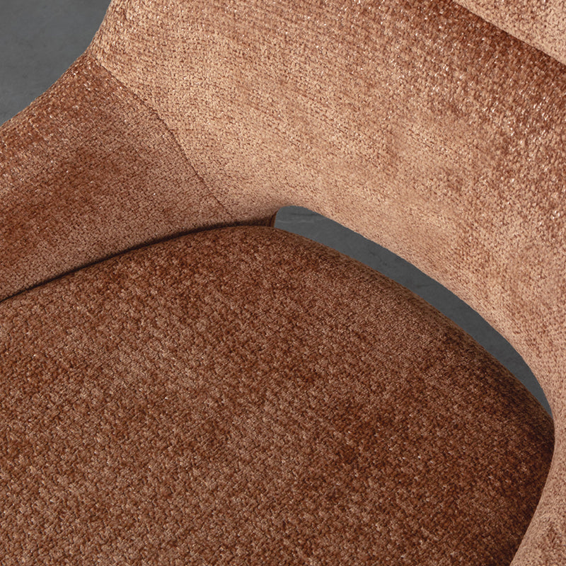 LABEL51 Eetkamerstoelen Marlow - Cognac - Chenille - Zwart Metalen Frame