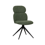LABEL51 Eetkamerstoelen Finn - Forest - Boucle - Zwart Metalen Frame