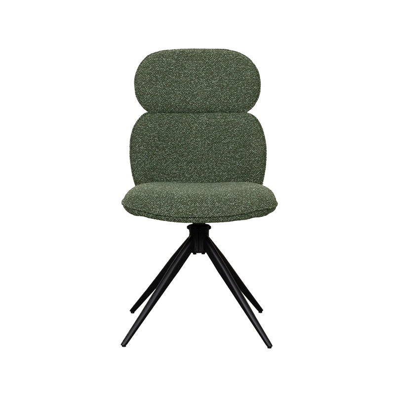 LABEL51 Eetkamerstoelen Finn - Forest - Boucle - Zwart Metalen Frame