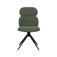 LABEL51 Eetkamerstoelen Finn - Forest - Boucle - Zwart Metalen Frame