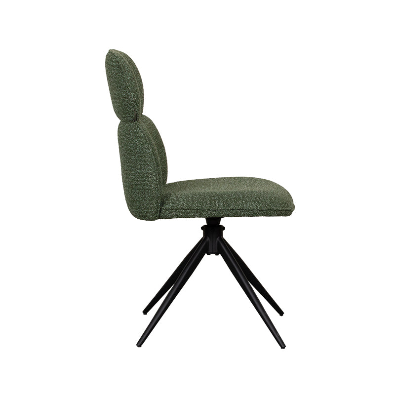 LABEL51 Eetkamerstoelen Finn - Forest - Boucle - Zwart Metalen Frame