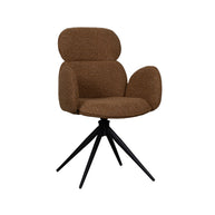 LABEL51 Eetkamerstoelen Vidar - Coral - Boucle - Zwart Metalen Frame