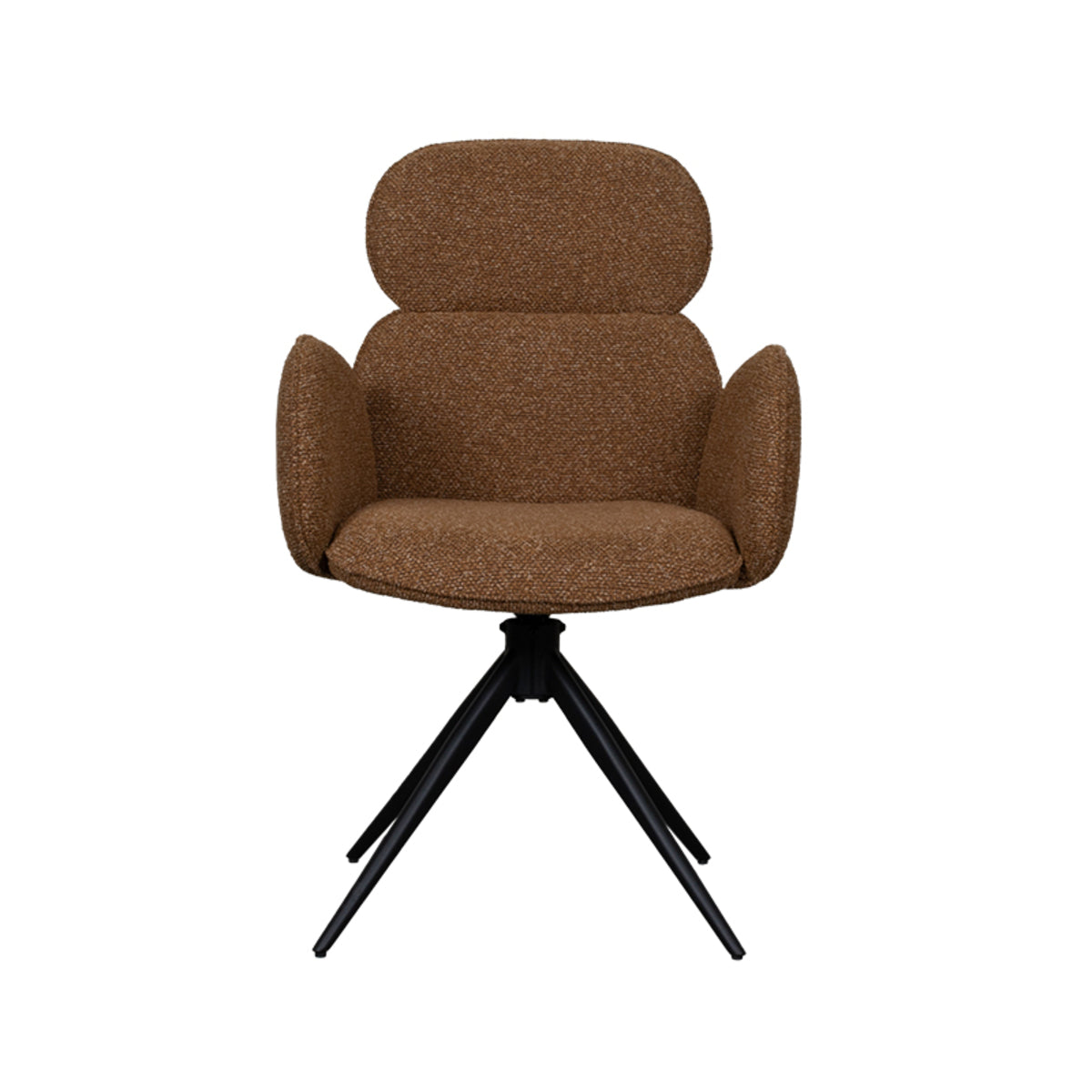 LABEL51 Eetkamerstoelen Vidar - Coral - Boucle - Zwart Metalen Frame