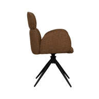 LABEL51 Eetkamerstoelen Vidar - Coral - Boucle - Zwart Metalen Frame