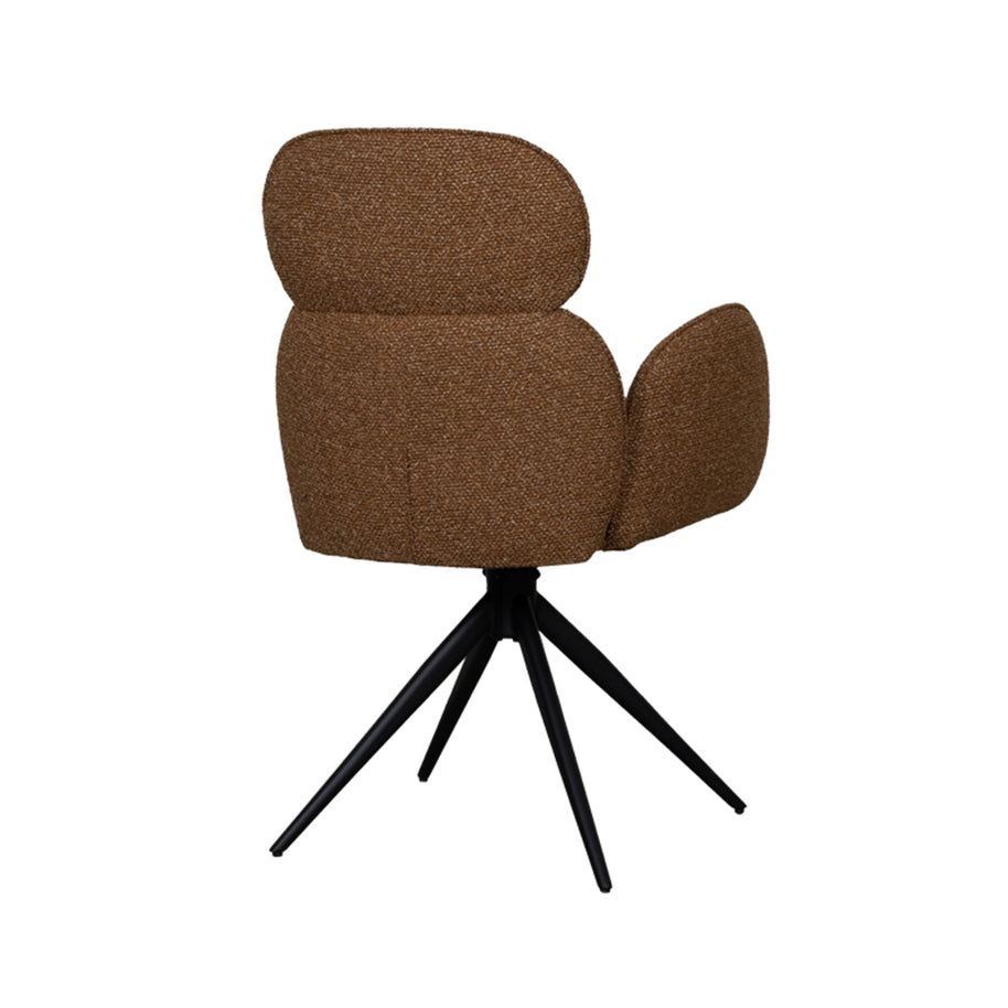 LABEL51 Eetkamerstoelen Vidar - Coral - Boucle - Zwart Metalen Frame