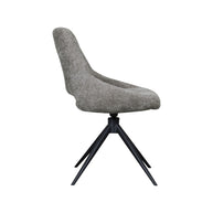 LABEL51 Eetkamerstoelen Marlow - Stone - Chenille - Zwart Metalen Frame