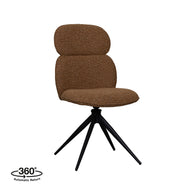 LABEL51 Eetkamerstoelen Finn - Coral - Boucle - Zwart Metalen Frame