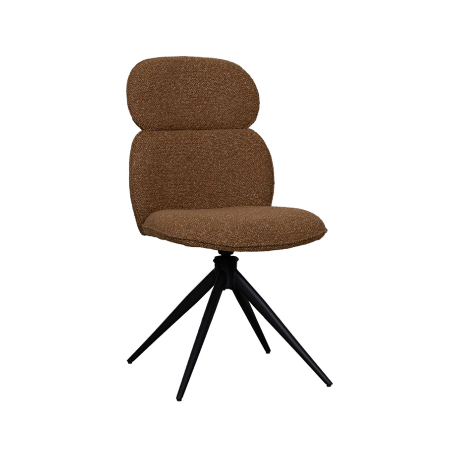 LABEL51 Eetkamerstoelen Finn - Coral - Boucle - Zwart Metalen Frame