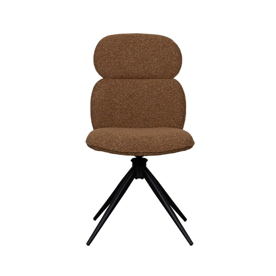 LABEL51 Eetkamerstoelen Finn - Coral - Boucle - Zwart Metalen Frame