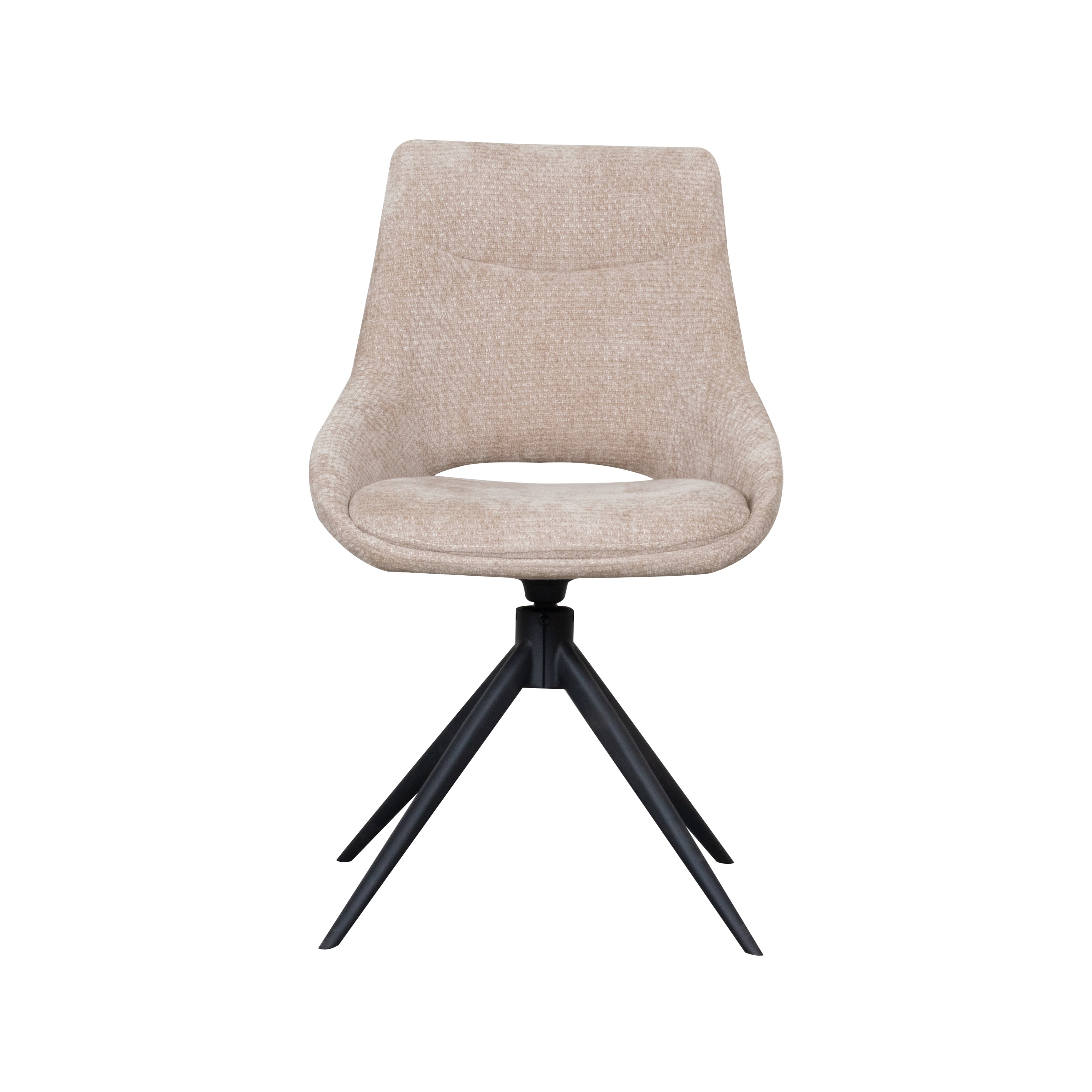 LABEL51 Eetkamerstoelen Marlow - Clay - Chenille - Zwart Metalen Frame