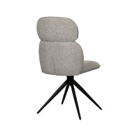 LABEL51 Eetkamerstoelen Finn - Mushroom - Boucle - Zwart Metalen Frame