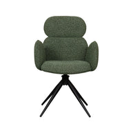 LABEL51 Eetkamerstoelen Vidar - Forest - Boucle - Zwart Metalen Frame