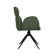 LABEL51 Eetkamerstoelen Vidar - Forest - Boucle - Zwart Metalen Frame