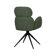 LABEL51 Eetkamerstoelen Vidar - Forest - Boucle - Zwart Metalen Frame