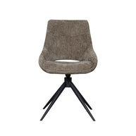 LABEL51 Eetkamerstoelen Marlow - Hunter - Chenille - Zwart Metalen Frame