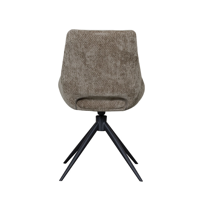 LABEL51 Eetkamerstoelen Marlow - Hunter - Chenille - Zwart Metalen Frame