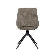 LABEL51 Eetkamerstoelen Marlow - Hunter - Chenille - Zwart Metalen Frame