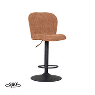 LABEL51 Barkrukken Vino - Cognac - Chenille - Gaslift