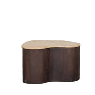 LABEL51 Salontafels Davi - Espresso - Travertin - 50 cm