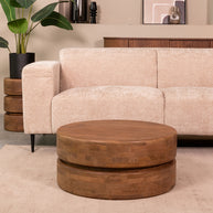 LABEL51 Salontafels Milly - Nature Smooth - Mangohout - 70 cm - Rond