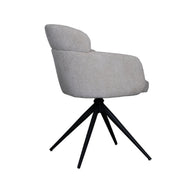 LABEL51 Eetkamerstoelen Levi - Naturel - Chenille - Zwart Metalen Frame