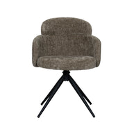 LABEL51 Eetkamerstoelen Levi - Hunter - Chenille - Zwart Metalen Frame