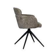 LABEL51 Eetkamerstoelen Levi - Hunter - Chenille - Zwart Metalen Frame