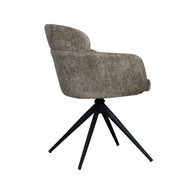 LABEL51 Eetkamerstoelen Levi - Hunter - Chenille - Zwart Metalen Frame