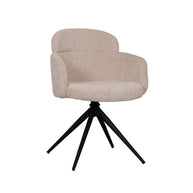 LABEL51 Eetkamerstoelen Levi - Clay - Chenille - Zwart Metalen Frame