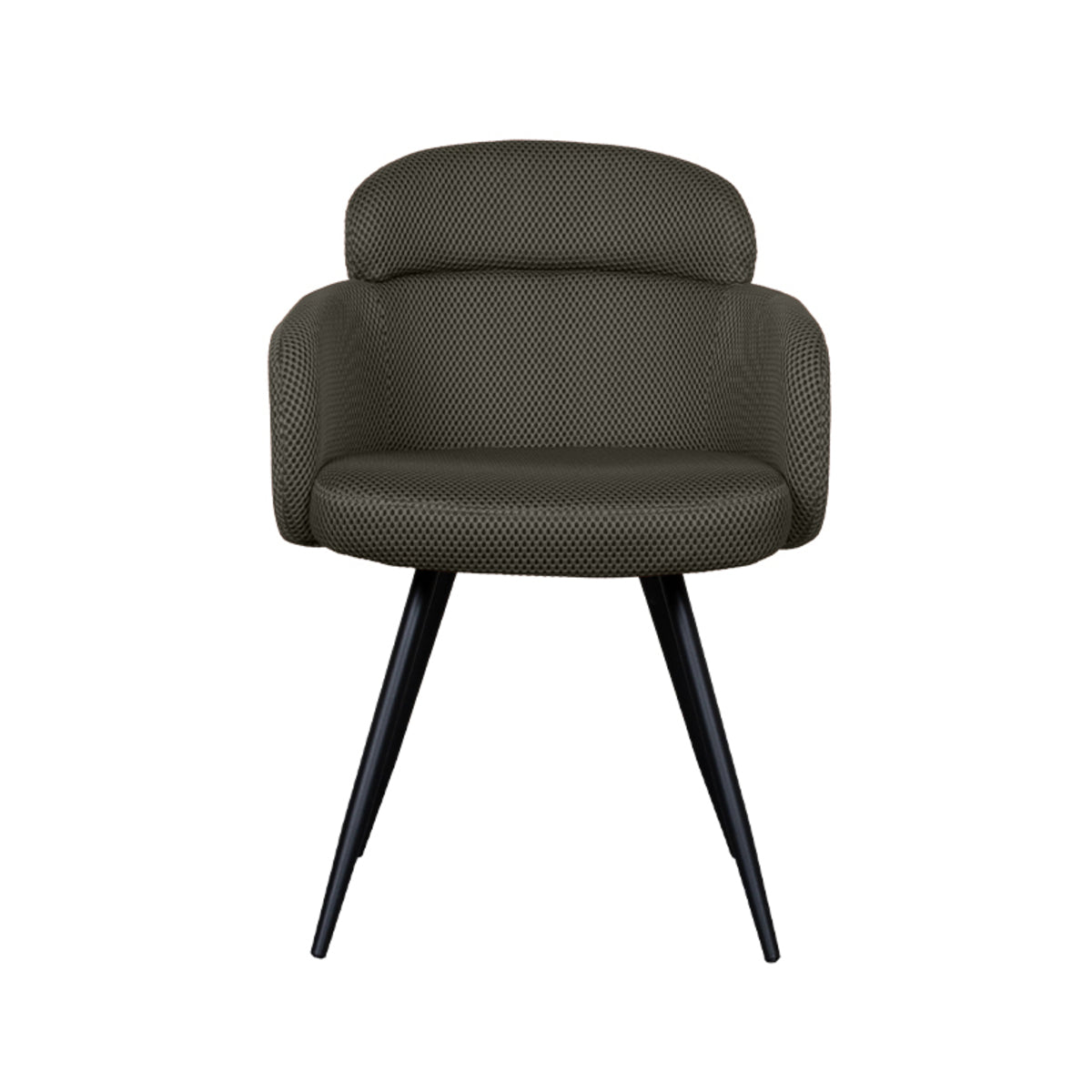 LABEL51 Eetkamerstoelen Dinner - Hunter - Geweven - Zwart Metalen Frame