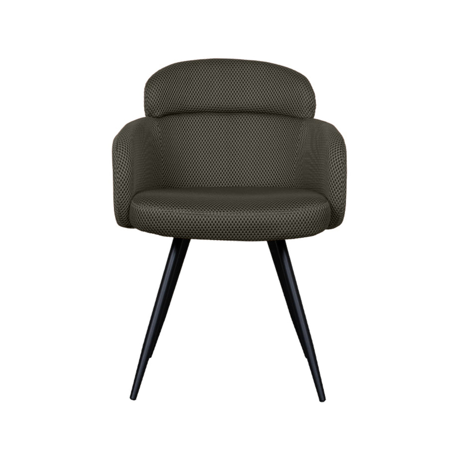 LABEL51 Eetkamerstoelen Dinner - Hunter - Geweven - Zwart Metalen Frame