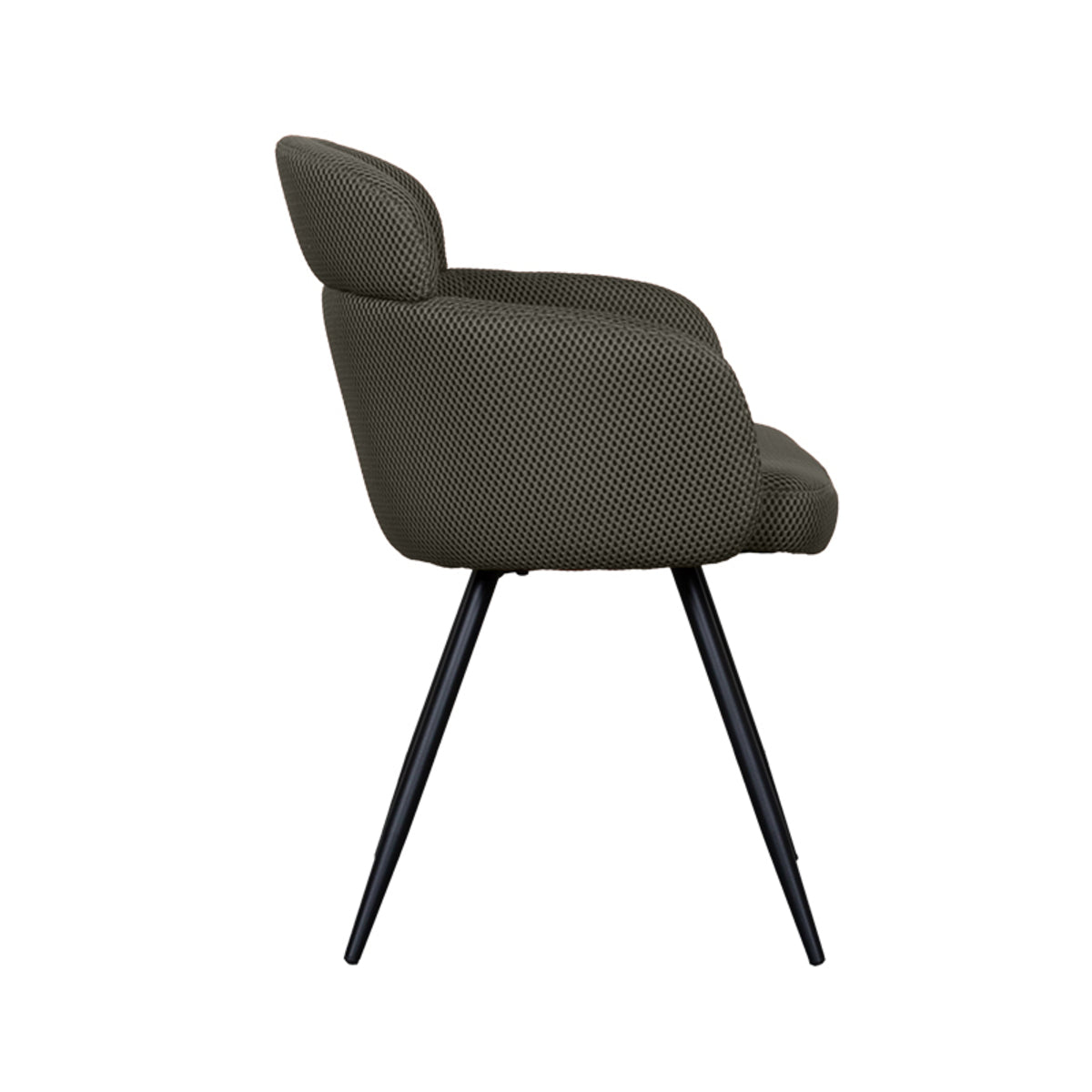 LABEL51 Eetkamerstoelen Dinner - Hunter - Geweven - Zwart Metalen Frame