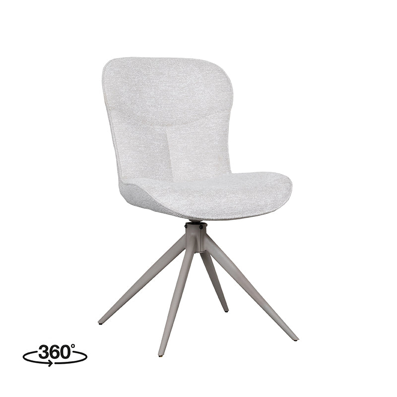LABEL51 Eetkamerstoelen Thorben - Naturel - Geweven - Taupe Metalen Frame