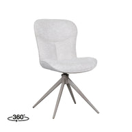 LABEL51 Eetkamerstoelen Thorben - Naturel - Geweven - Taupe Metalen Frame