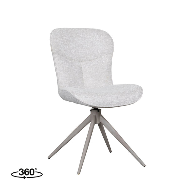 LABEL51 Eetkamerstoelen Thorben - Naturel - Geweven - Taupe Metalen Frame