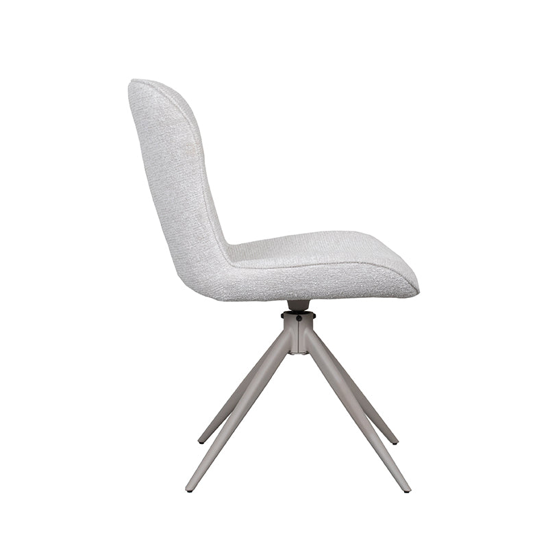LABEL51 Eetkamerstoelen Thorben - Naturel - Geweven - Taupe Metalen Frame