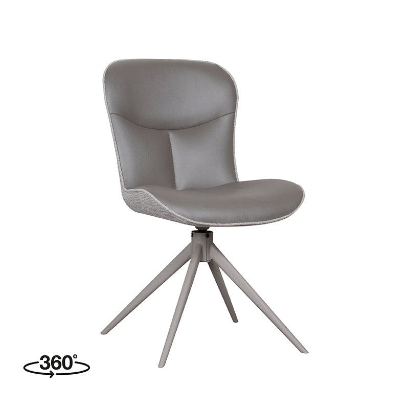 LABEL51 Eetkamerstoelen Thorben - Forest - Kunstleder - Taupe Metalen Frame