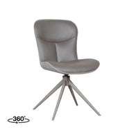 LABEL51 Eetkamerstoelen Thorben - Forest - Kunstleder - Taupe Metalen Frame