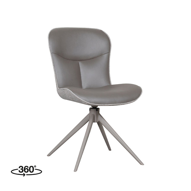 LABEL51 Eetkamerstoelen Thorben - Forest - Kunstleder - Taupe Metalen Frame