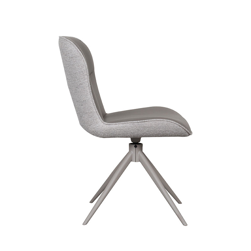 LABEL51 Eetkamerstoelen Thorben - Forest - Kunstleder - Taupe Metalen Frame