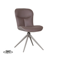 LABEL51 Eetkamerstoelen Thorben - Bruin - Kunstleder - Taupe Metalen Frame