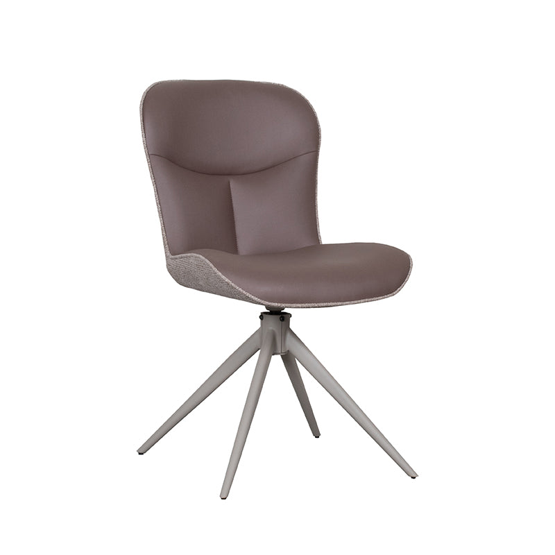 LABEL51 Eetkamerstoelen Thorben - Bruin - Kunstleder - Taupe Metalen Frame