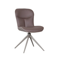 LABEL51 Eetkamerstoelen Thorben - Bruin - Kunstleder - Taupe Metalen Frame