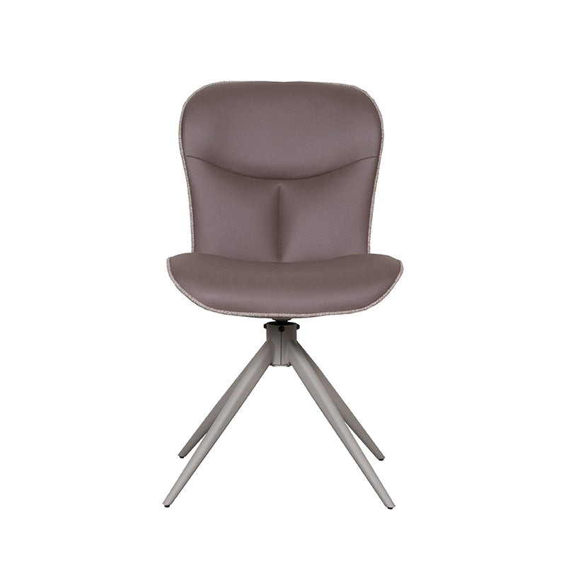LABEL51 Eetkamerstoelen Thorben - Bruin - Kunstleder - Taupe Metalen Frame